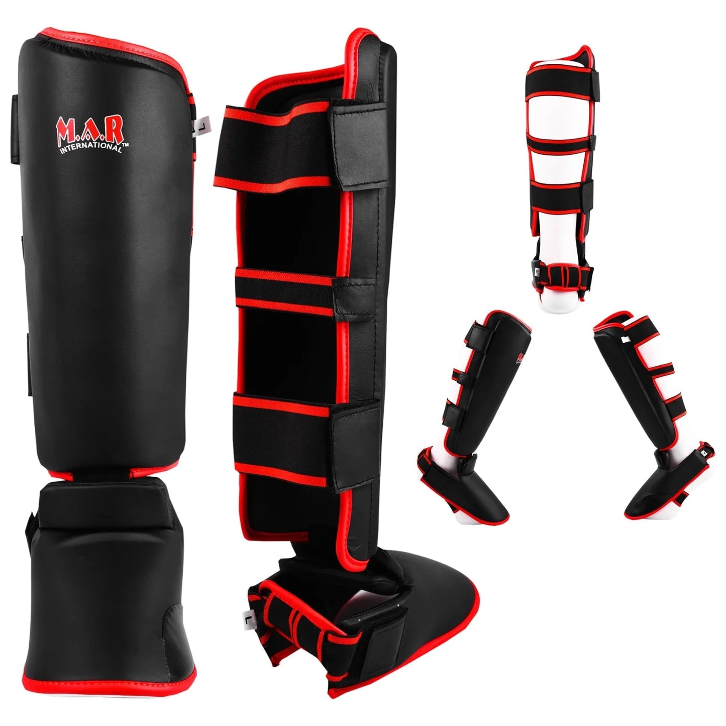 MAR-193B | Foam Padded Black Shin & Instep Guards - Pads