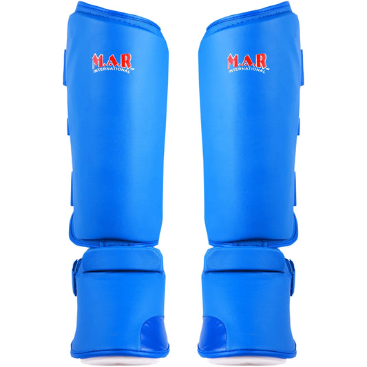 MAR-193C | Foam Padded Blue Shin & Instep Guards - Pads