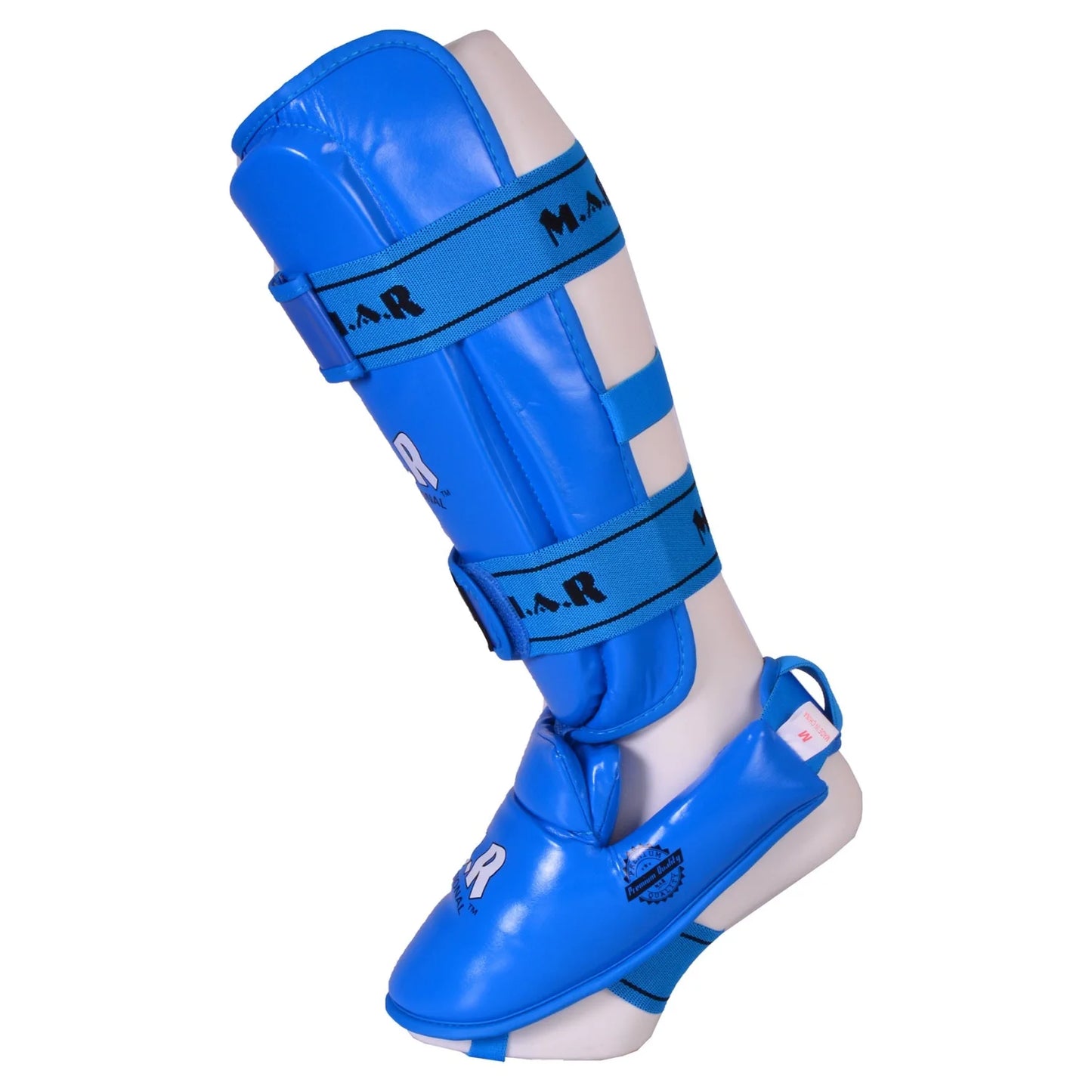 MAR-193G | Foam Padded Blue Shin & Instep Guards - Pads