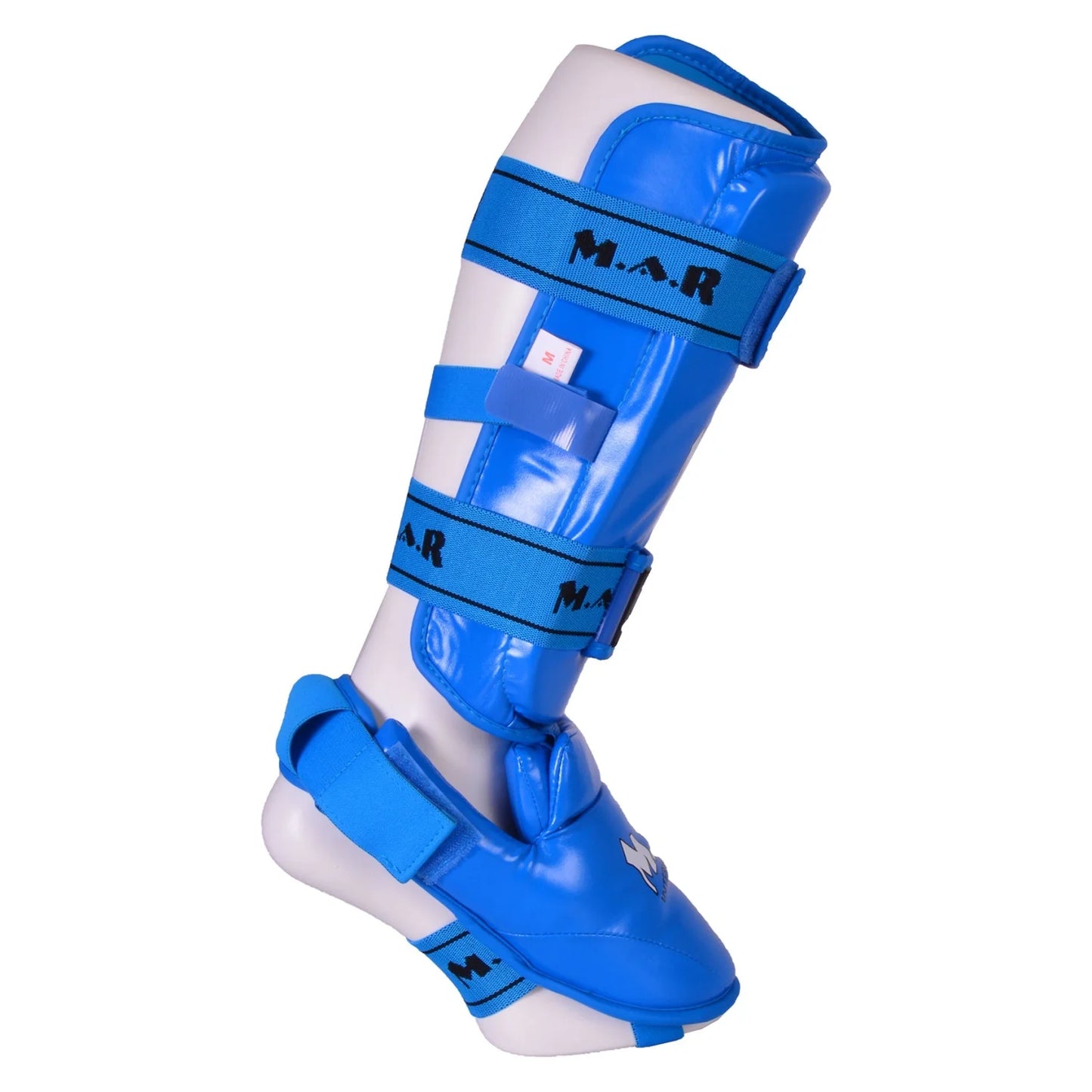 MAR-193G | Foam Padded Blue Shin & Instep Guards - Pads