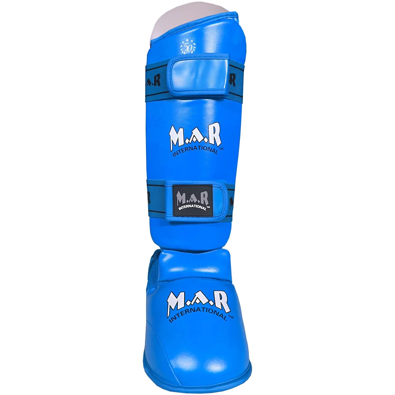 MAR-193G | Foam Padded Blue Shin & Instep Guards - Pads