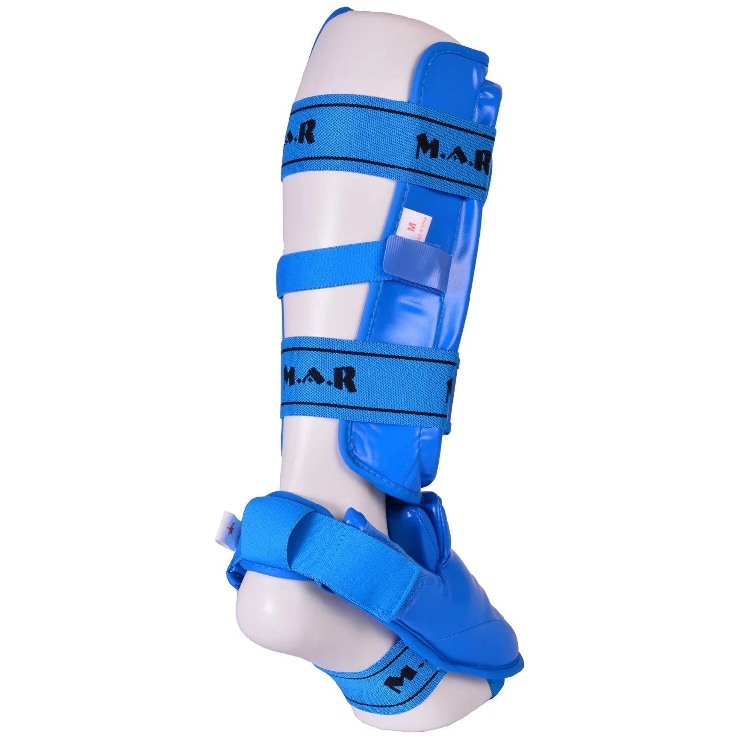 MAR-193G | Foam Padded Blue Shin & Instep Guards - Pads