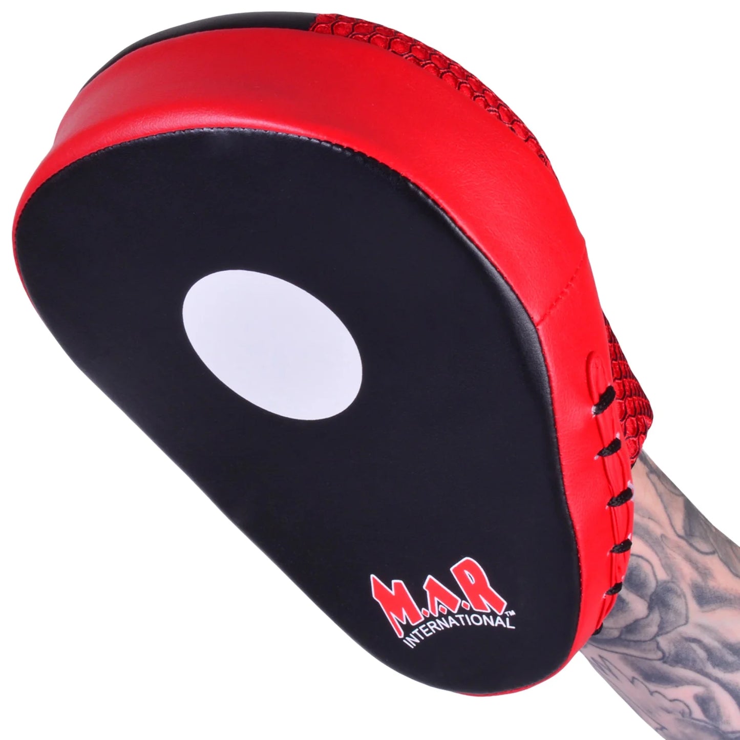 MAR-194E | Red & Black Curved Focus Mitts - Focus Mitts