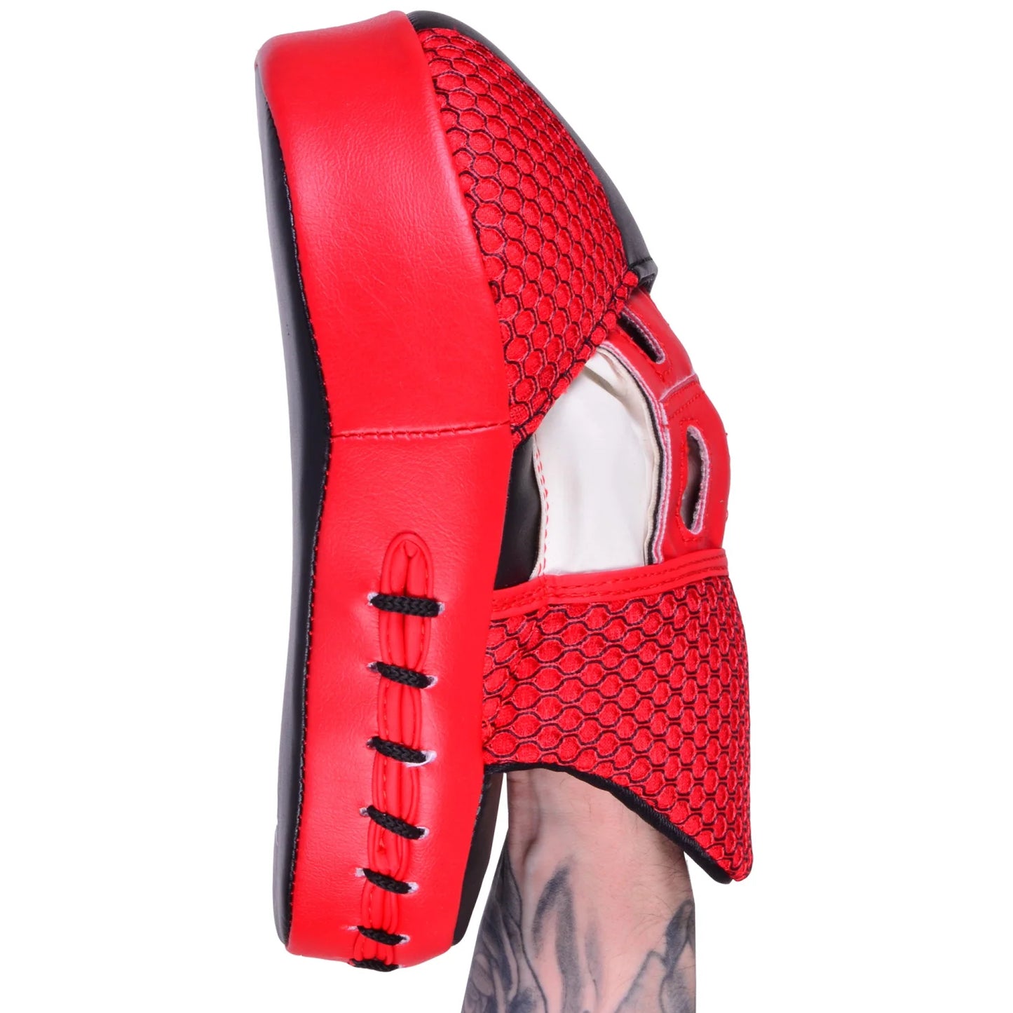 MAR-194E | Red & Black Curved Focus Mitts - Focus Mitts