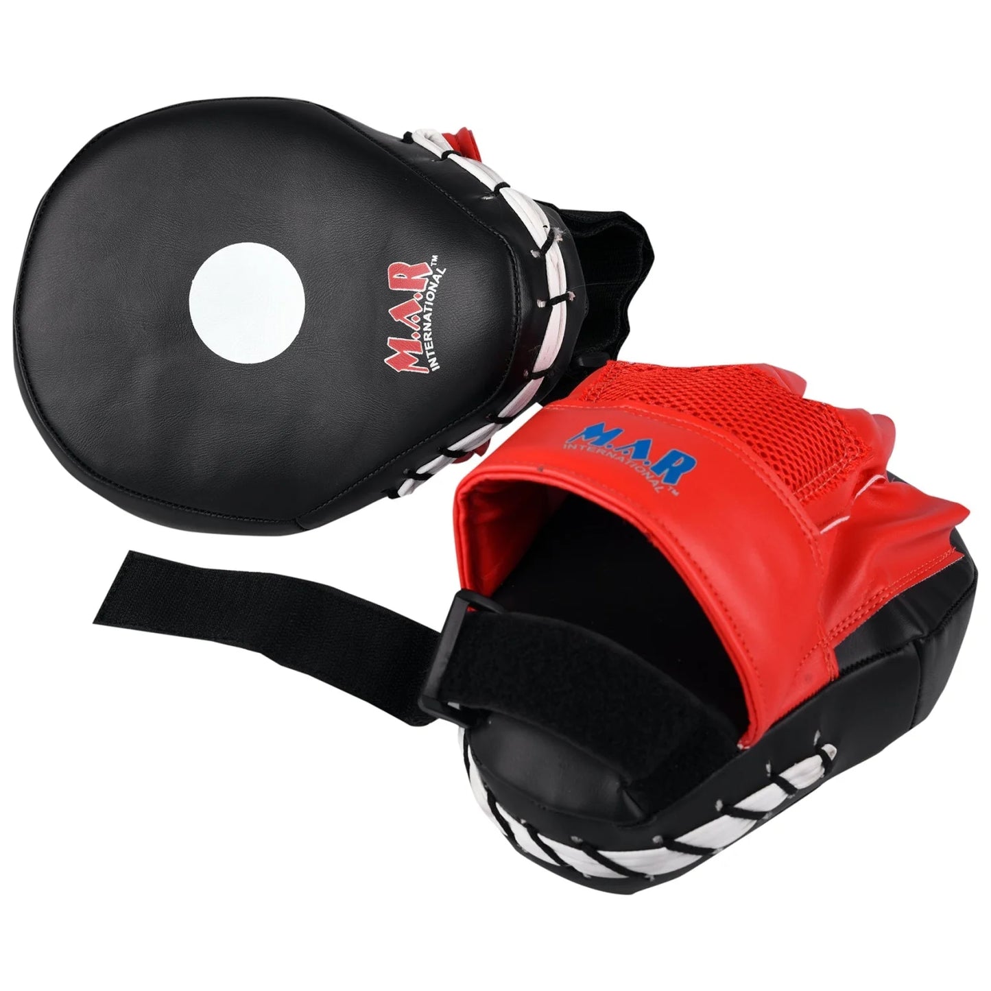 MAR-195A | Red & Black Curved Focus Mitts - Focus Mitts