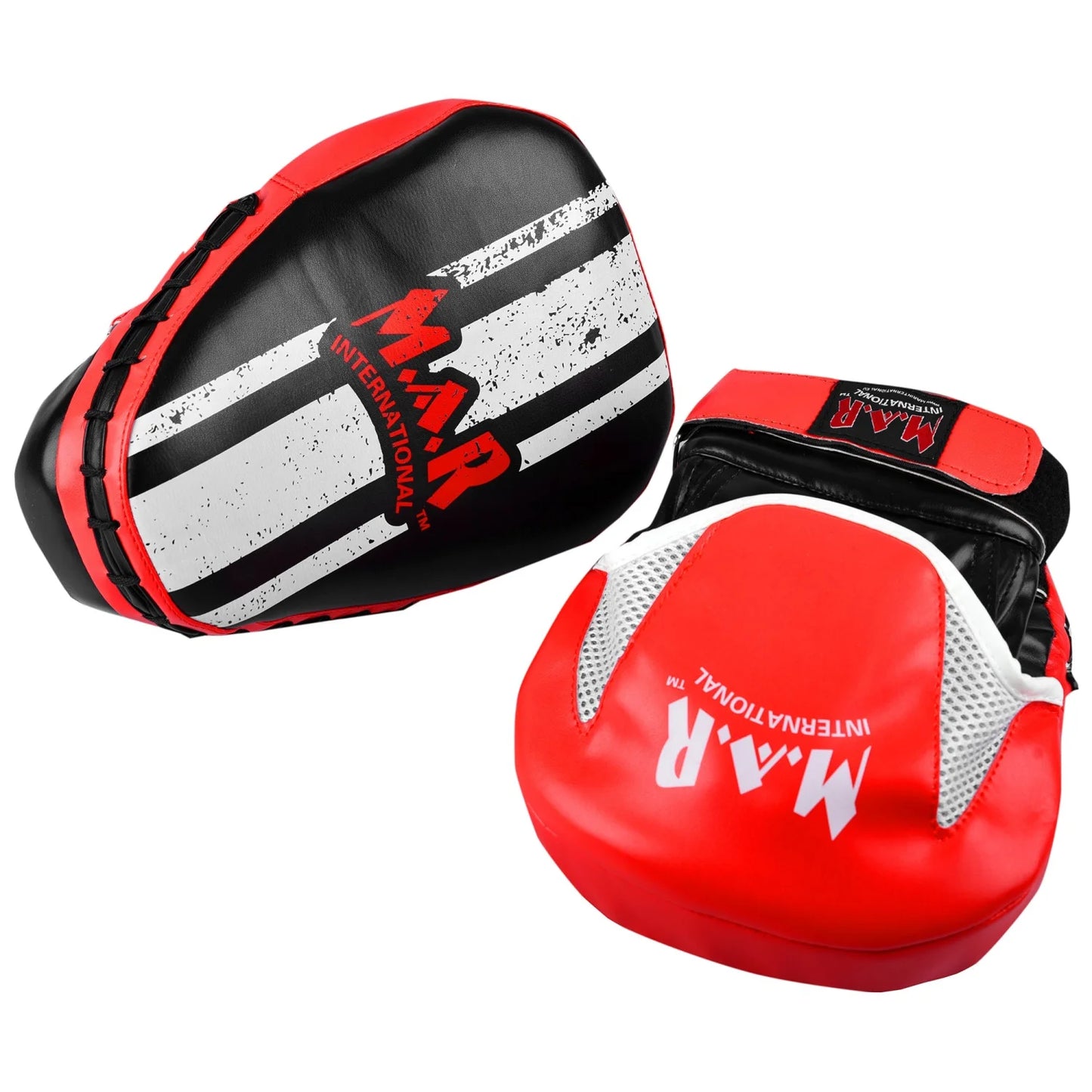 MAR-195B | Red & Black Small Pro Curved Focus Mitts - Focus Mitts