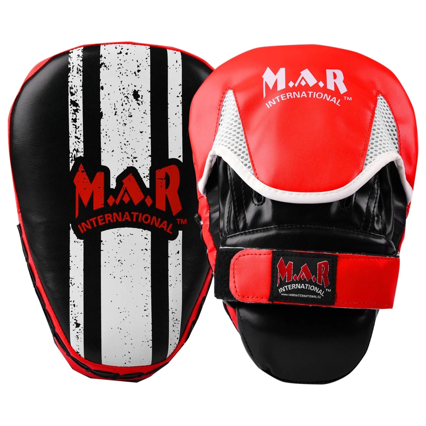 MAR-195B | Red & Black Small Pro Curved Focus Mitts - Focus Mitts