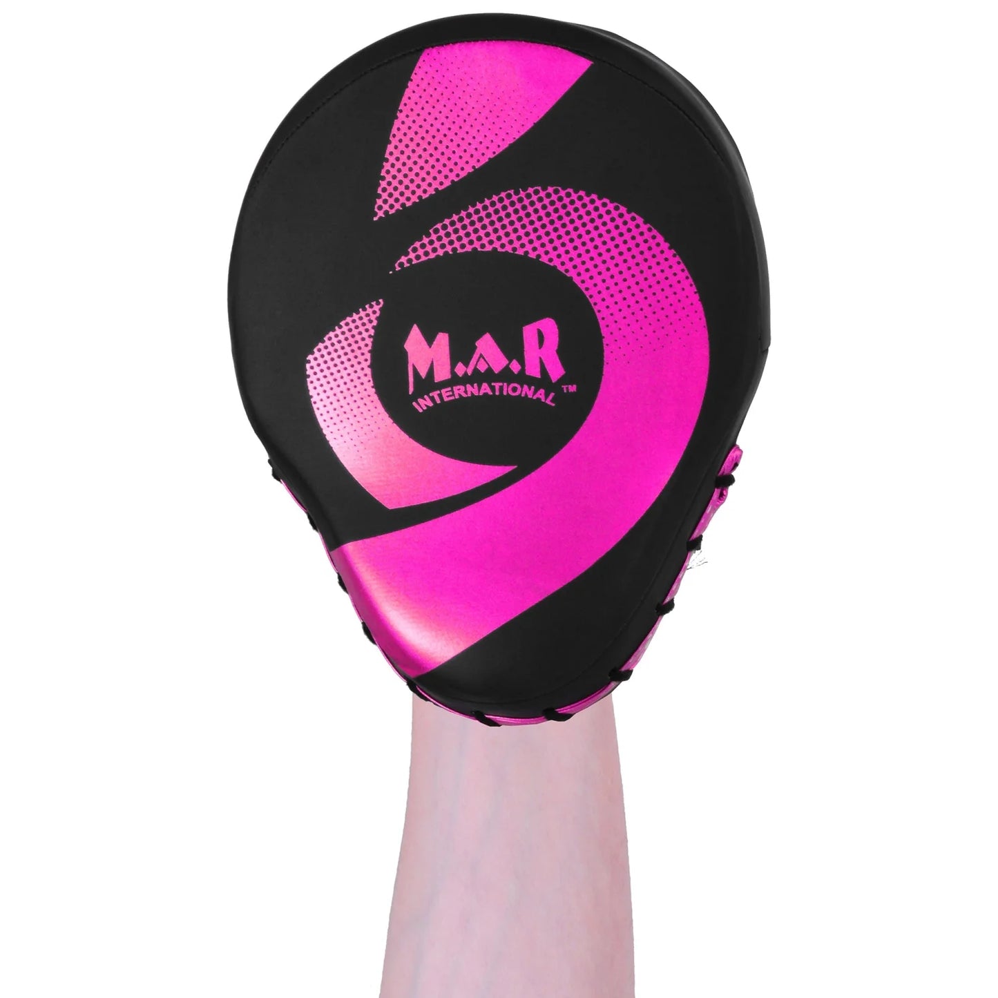 MAR-195I | Black & Pink Hybrid Curved Focus Mitts - Focus Mitts
