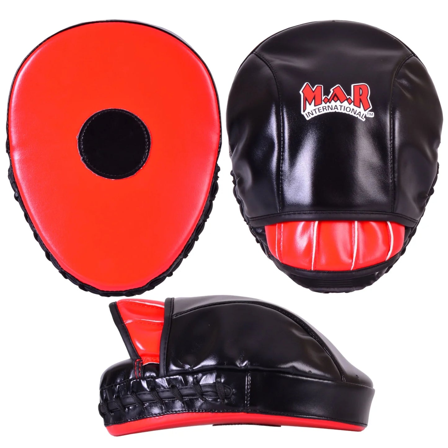 MAR-195L | Red Curved Focus Mitts - Focus Mitts