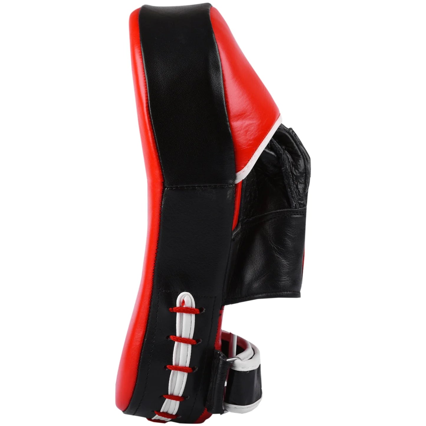 MAR-199 | Red + Black Genuine Leather Large Curved Focus Mitts - Focus Mitts