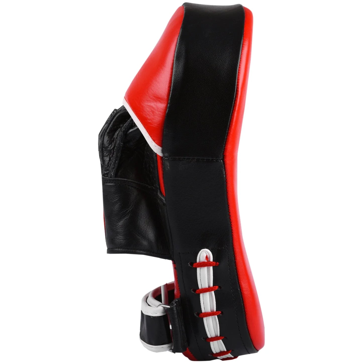 MAR-199 | Red + Black Genuine Leather Large Curved Focus Mitts - Focus Mitts