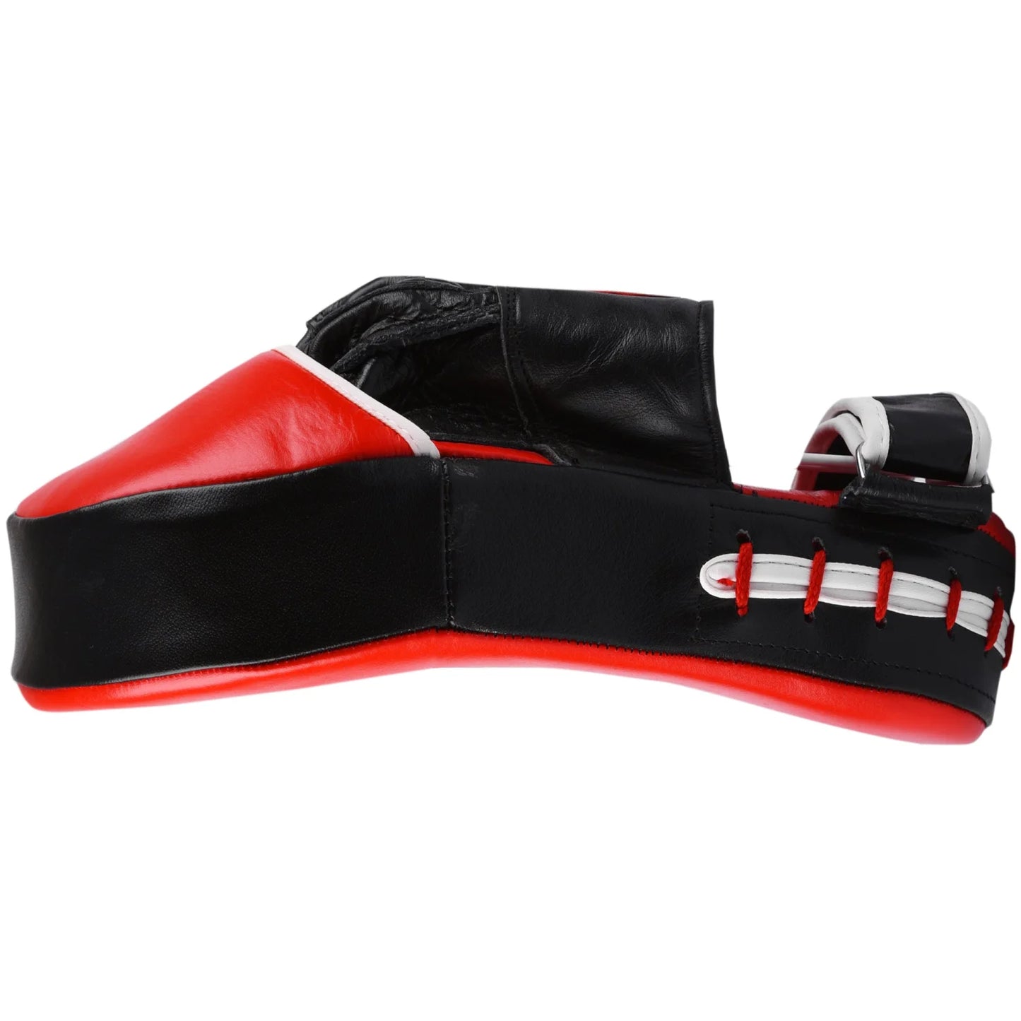 MAR-199 | Red + Black Genuine Leather Large Curved Focus Mitts - Focus Mitts