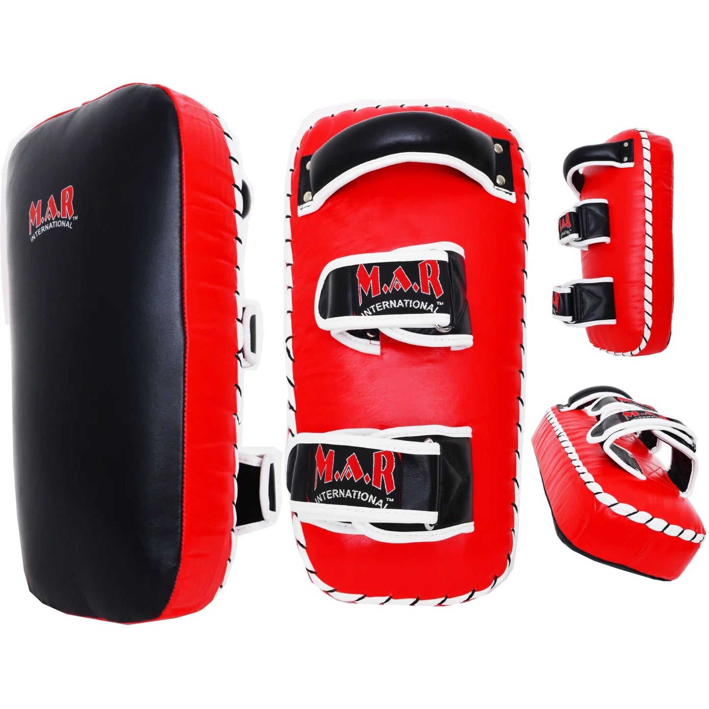 MAR-203 | Red + Black IPPON Heavy Genuine Leather Thai Pad - Thai Pads