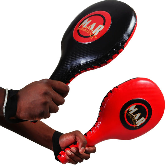 MAR-205C | Red + Black Focus Paddles for Sparring (Sold as Pair) - Weighted Small Products