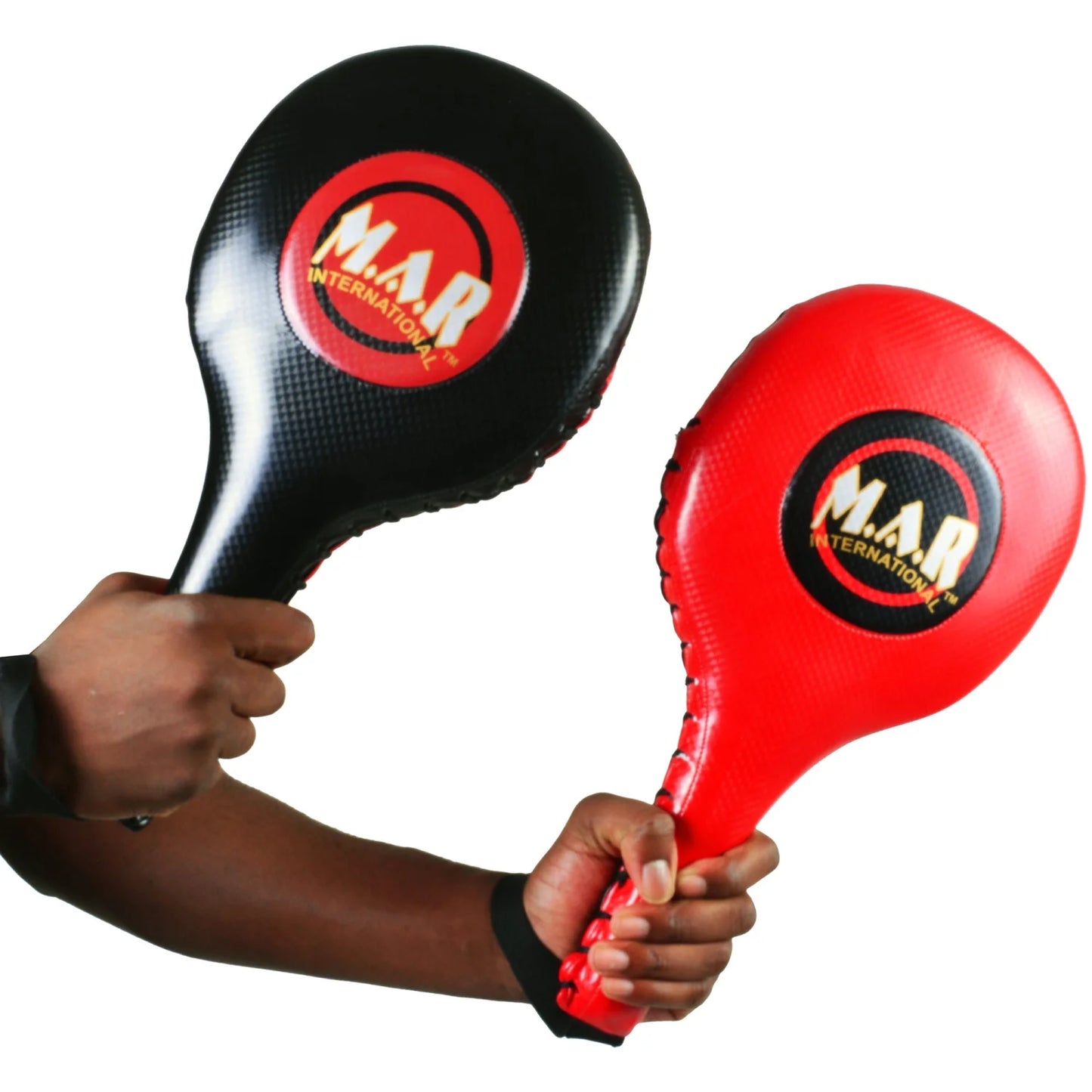 MAR-205C | Red + Black Focus Paddles for Sparring (Sold as Pair) - Weighted Small Products