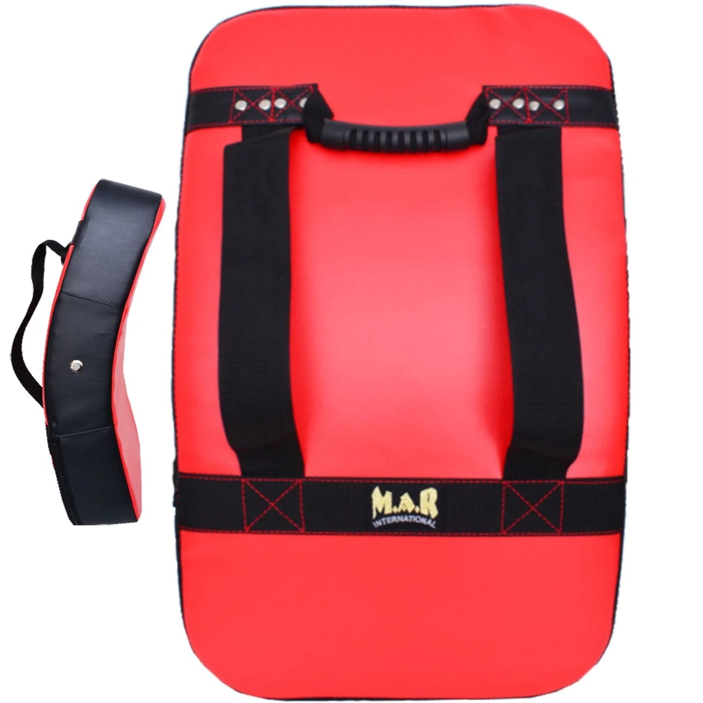 MAR-208E | Red + Black Heavy Duty Curved Large Striking Shield - Striking Pads