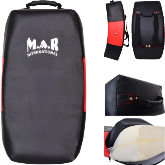 MAR-208F | Black + Red Jumbo Curved Strike Shield - Striking Pads