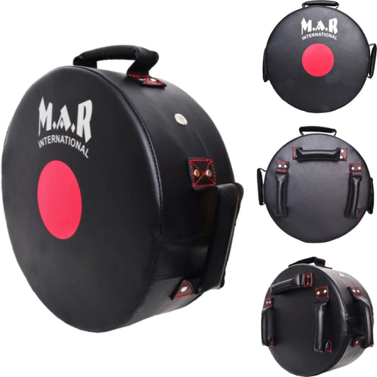 MAR-208G | Black + Red Heavy Duty Circle Round Striking Shield - Striking Pads