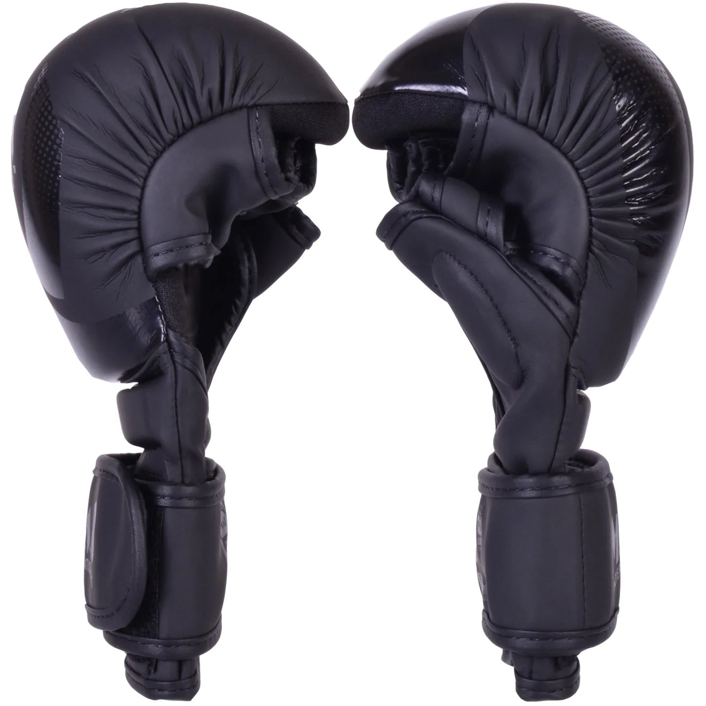 MAR-233C-N |Matte Black/Black MAYA Leather Amateur MMA Gloves - Gloves