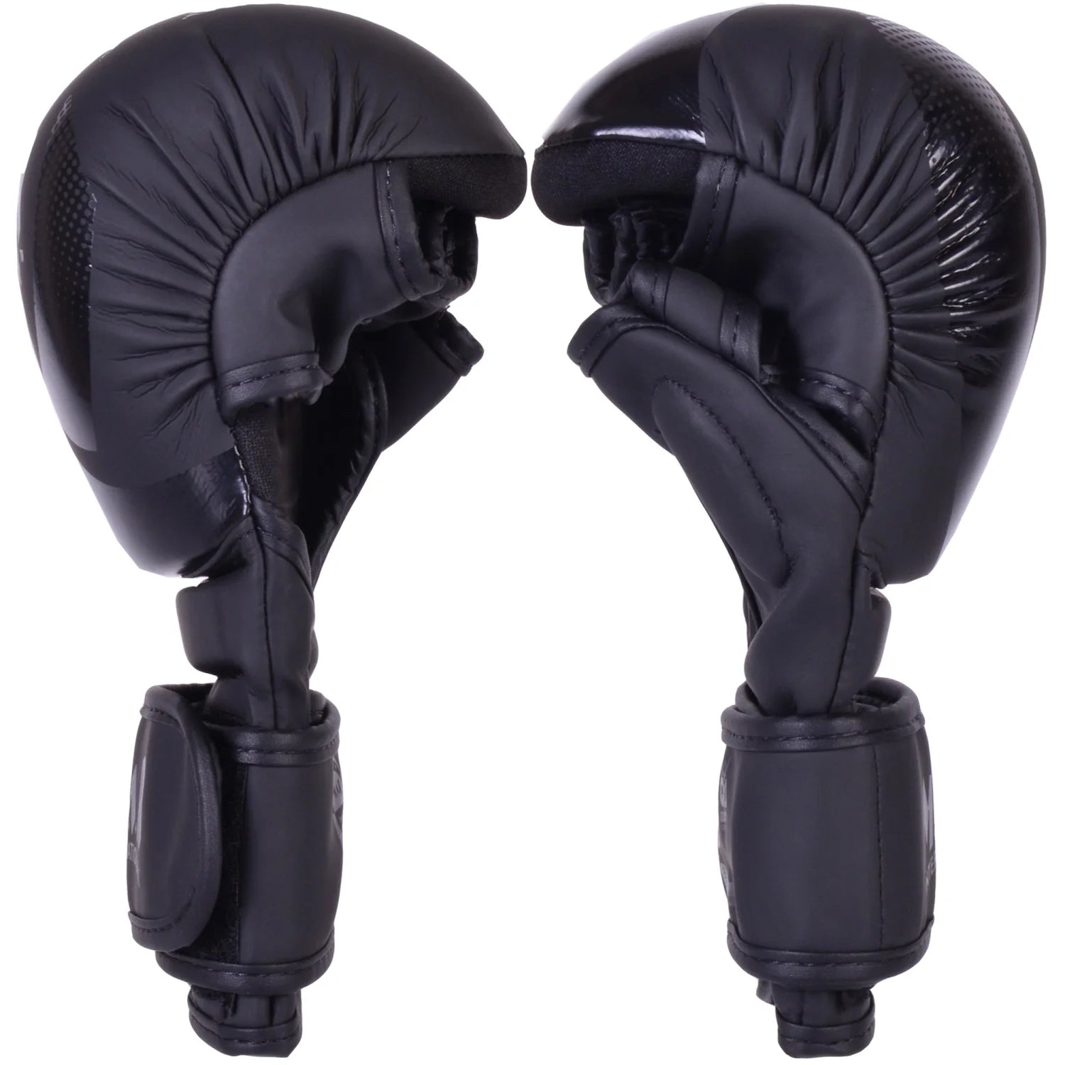 MAR-233C-N |Matte Black/Black MAYA Leather Amateur MMA Gloves - Gloves