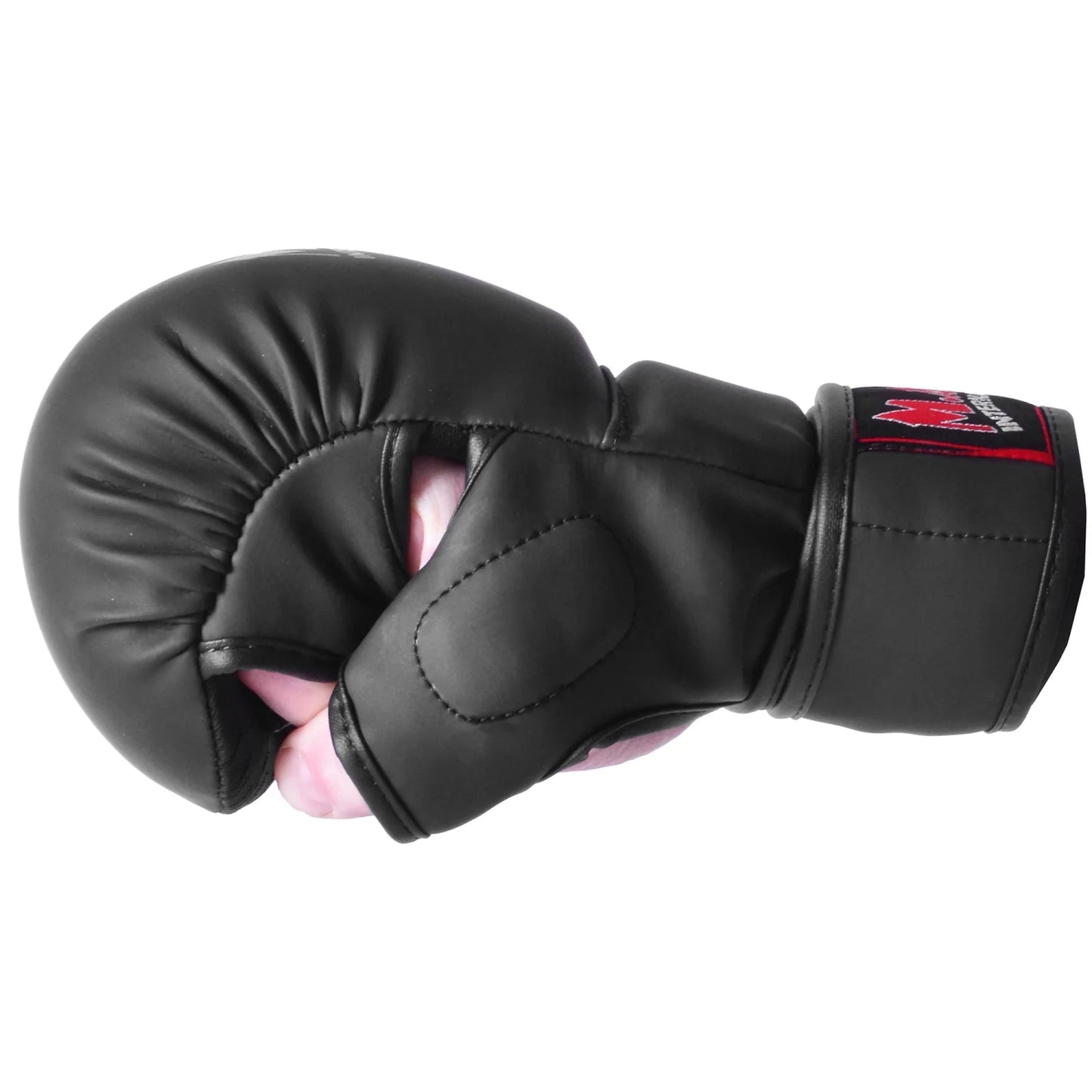 MAR-233C | Rex Leather Black Amateur MMA Gloves - Compact Gloves