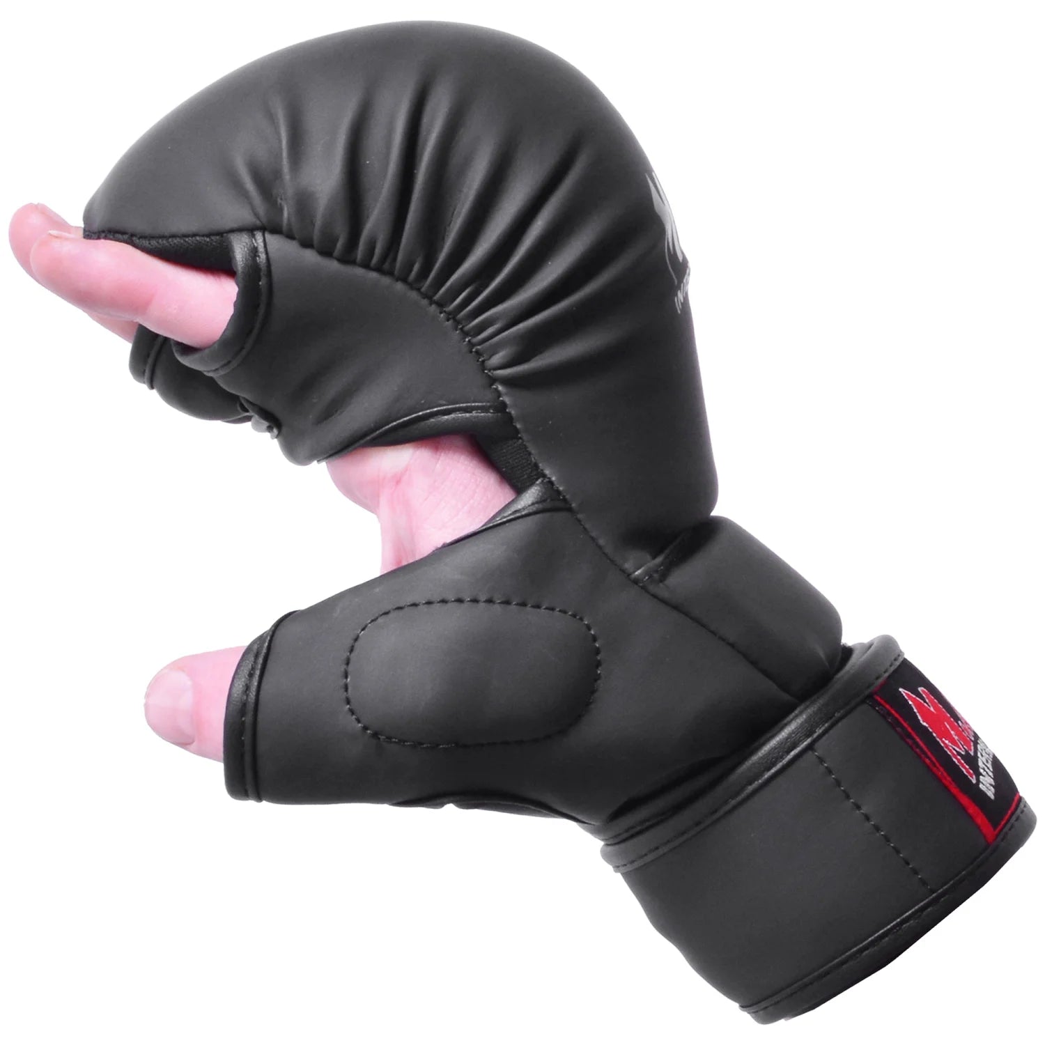 MAR-233C | Rex Leather Black Amateur MMA Gloves - Compact Gloves