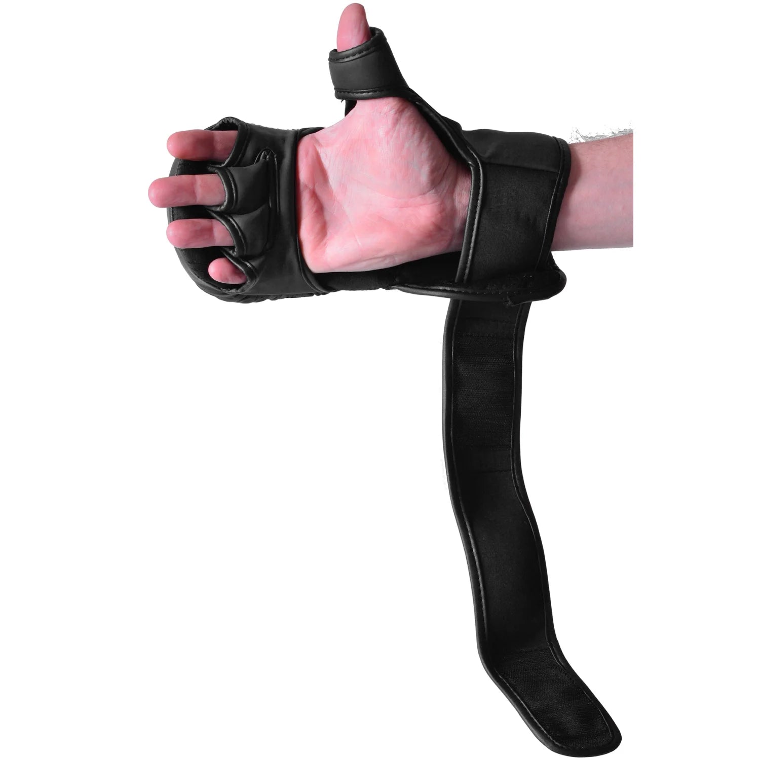 MAR-233C | Rex Leather Black Amateur MMA Gloves - Compact Gloves
