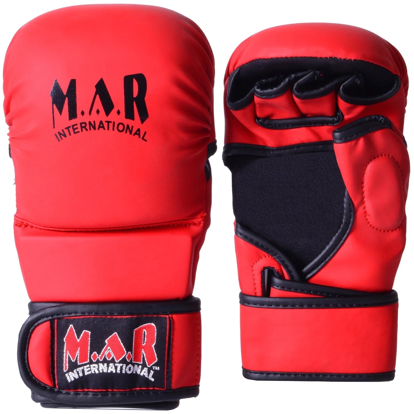 MAR-233D | Rex Leather Red Amateur MMA Gloves - Compact Gloves