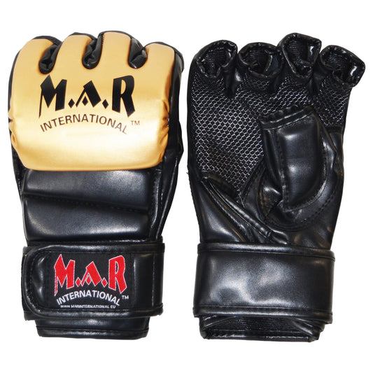 MAR-234C Gold/Black Synthetic Leather MMA Gloves - Compact Gloves