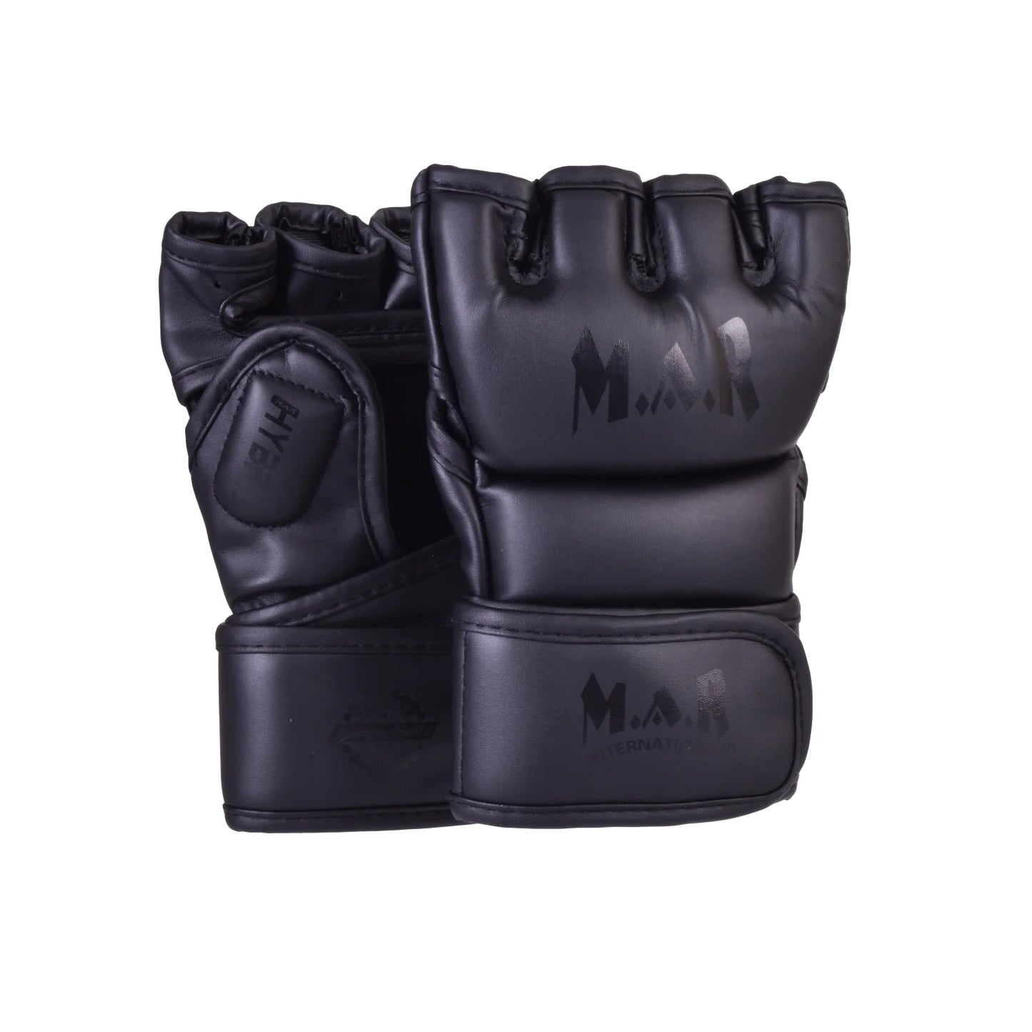 MAR-234G | Black MMA Gloves | Fingerless Combat Gloves with Thumb Design - Compact Gloves