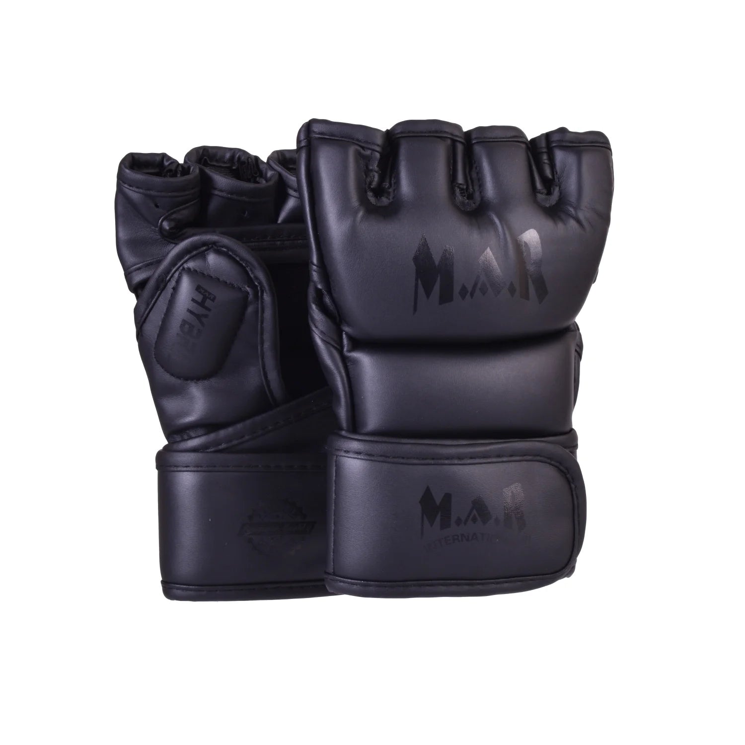 MAR-234G | Black MMA Gloves | Fingerless Combat Gloves with Thumb Design - Compact Gloves