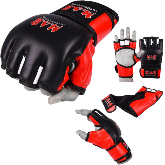 MAR-240 | Black + Red MMA Competition Gloves - Compact Gloves
