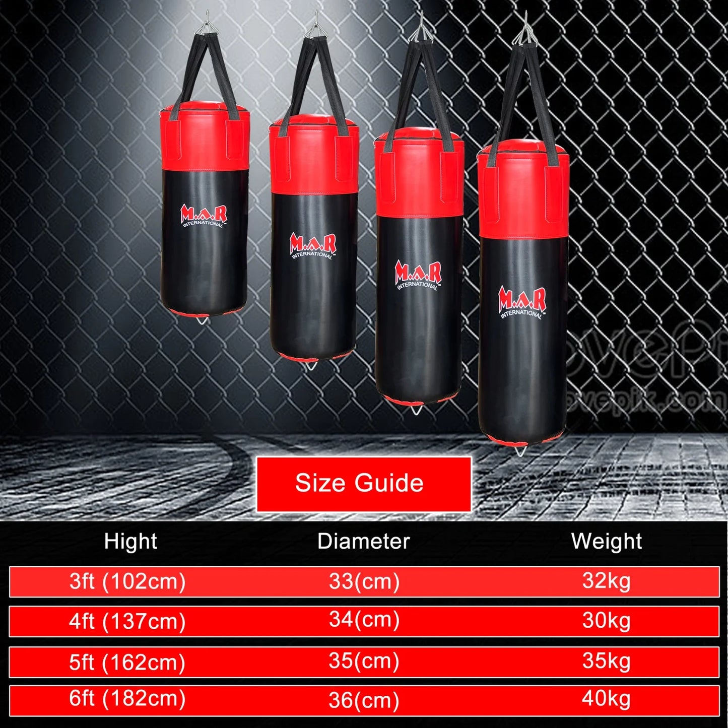 MAR-247 | Heavy Training Punching Bag - Freestanding Bag (1B)