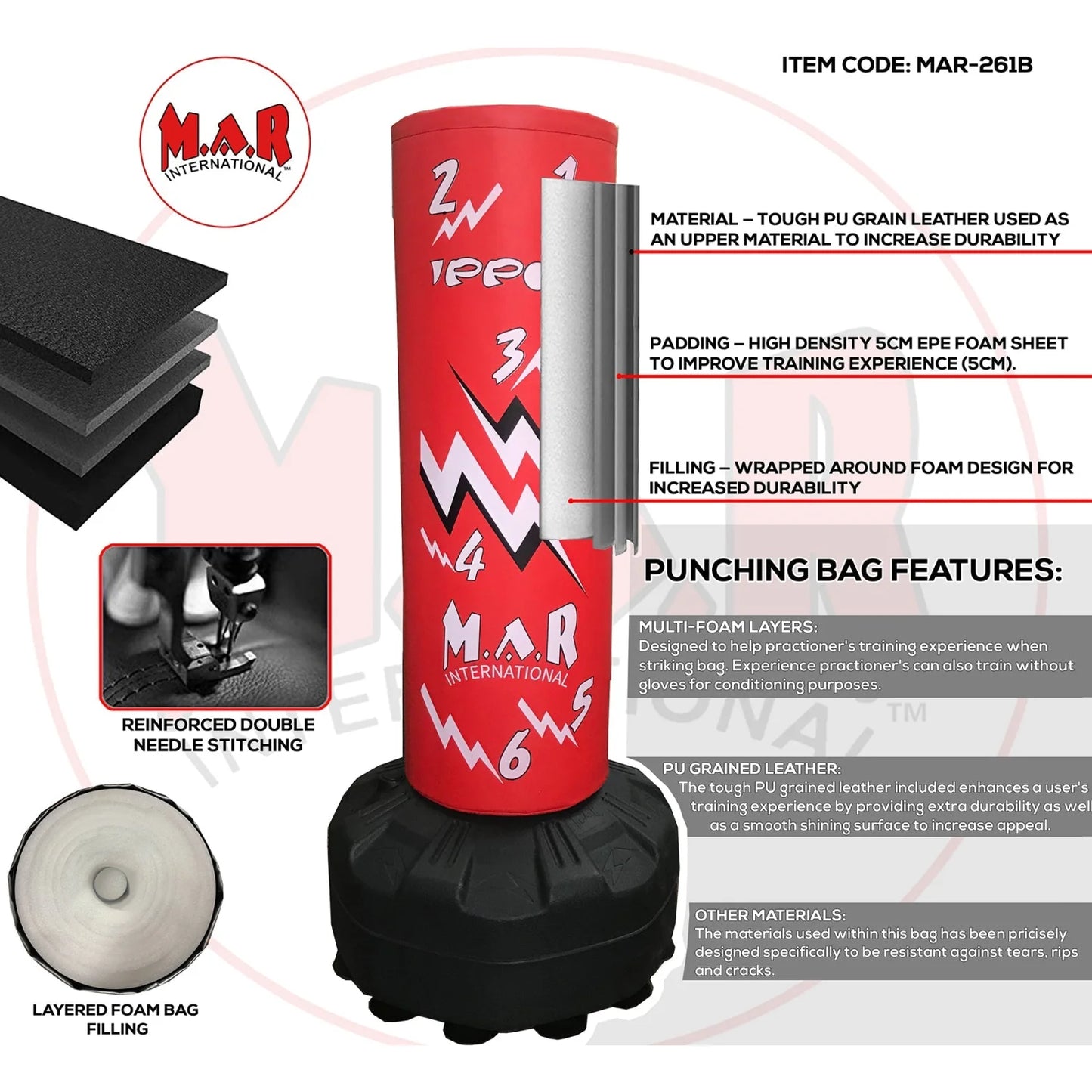 MAR-261A | Children’s Free Standing Punching Bag with Scoring Zones - Bolt - Freestanding Bag (2B)