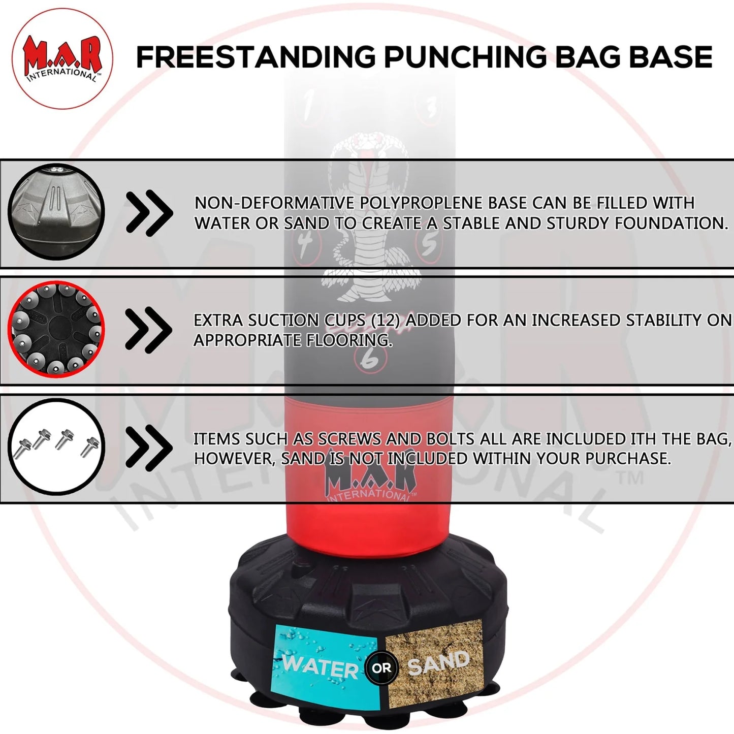 MAR-261B | Children’s Free Standing Punching Bag with Scoring Zones - Cobra - Freestanding Bag (2B)