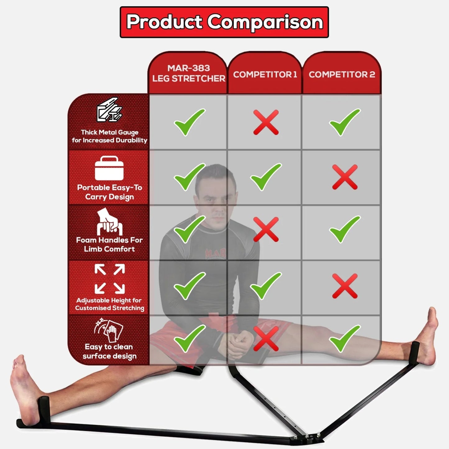 MAR-283 Three Bar Leg Stretcher - Large Accessories