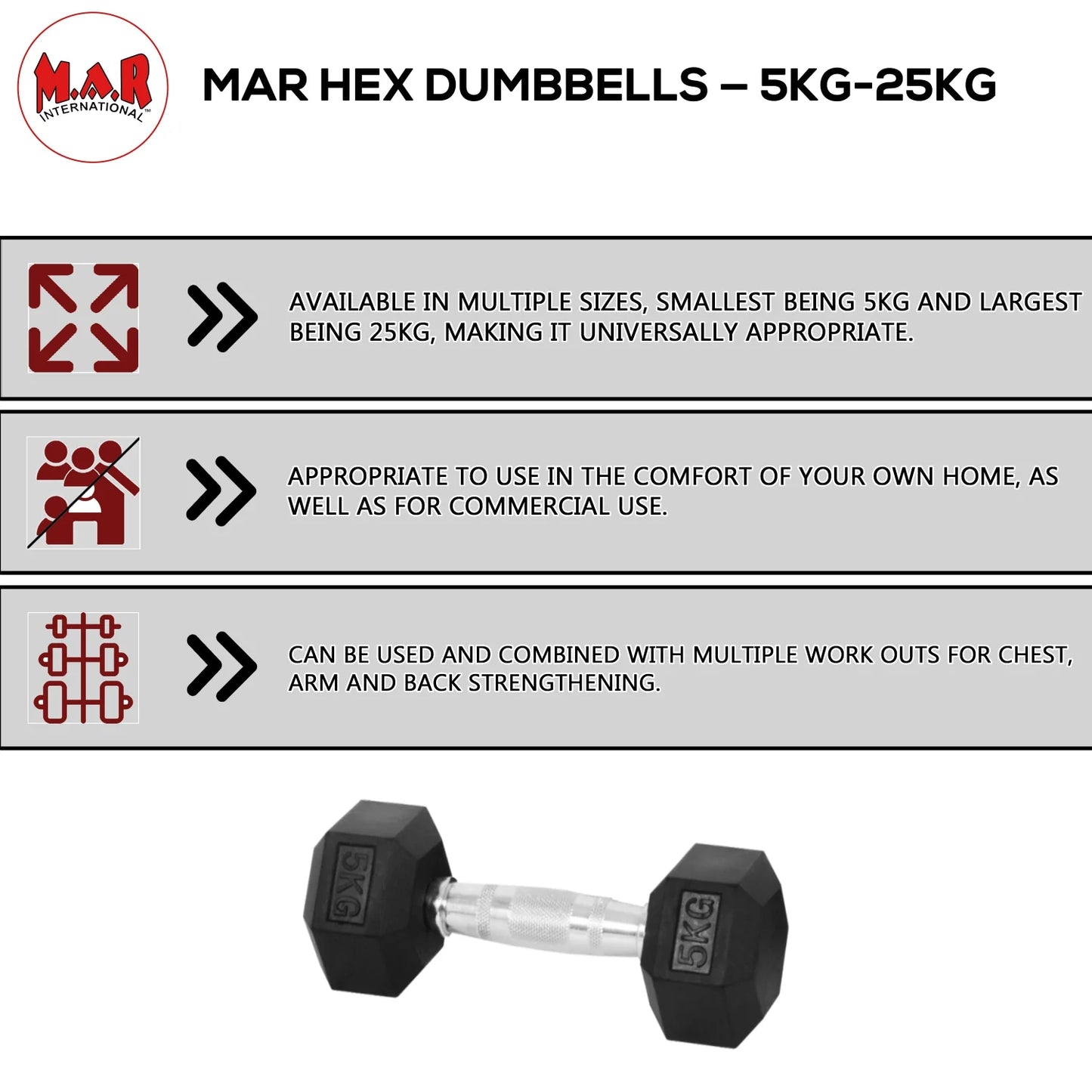 MAR-353 | Hex Dumbbell w/ Weights (Single) - Unknown