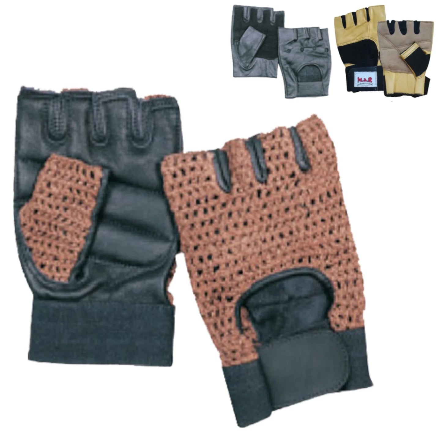 MAR-354B | Brown Weight Lifting Gloves - Small Accessories