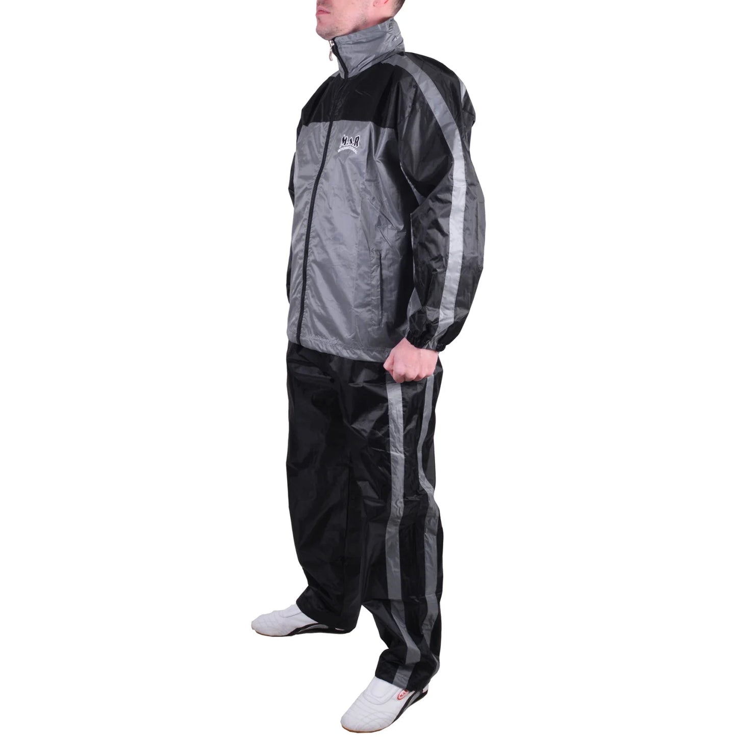 MAR-369A | Grey + Black Tracksuit (Sauna Suit/Sweatsuit) - Uniforms