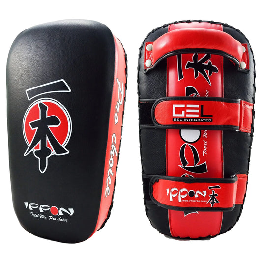 MAR-401A | Black + Red IPPON Heavy Genuine Leather Thai Pad - Pads