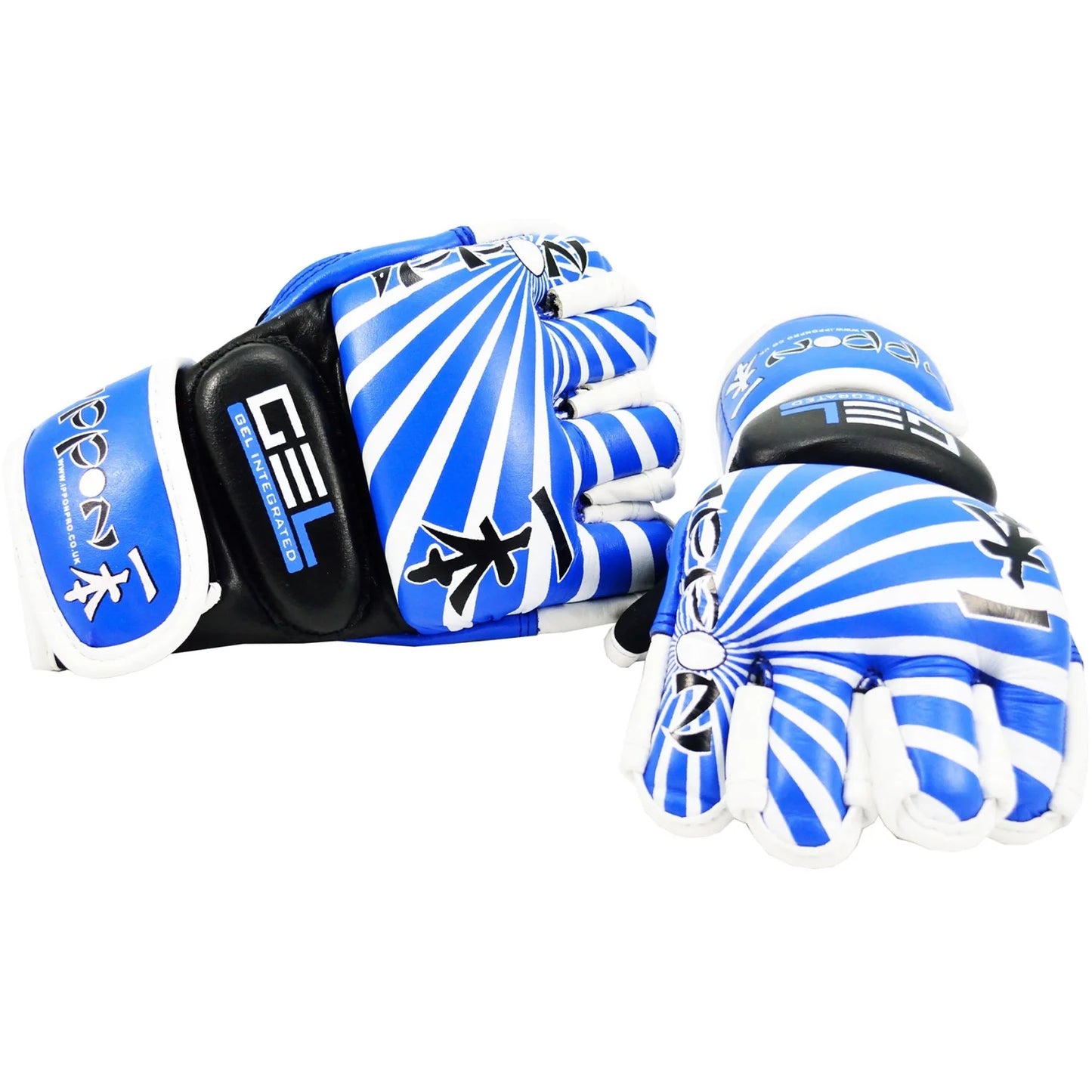 MAR-404 | Blue + White IPPON MMA Gloves - Compact Gloves