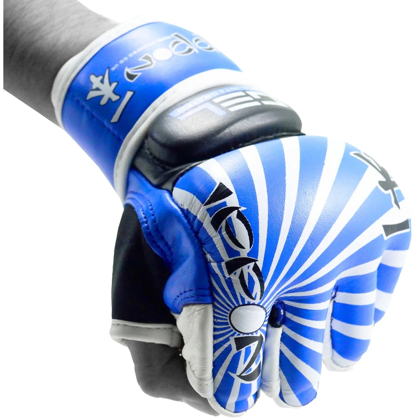 MAR-404 | Blue + White IPPON MMA Gloves - Compact Gloves