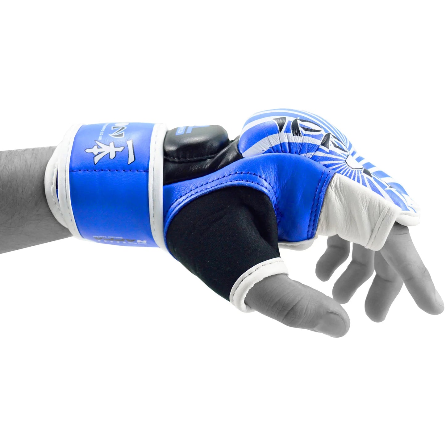MAR-404 | Blue + White IPPON MMA Gloves - Compact Gloves