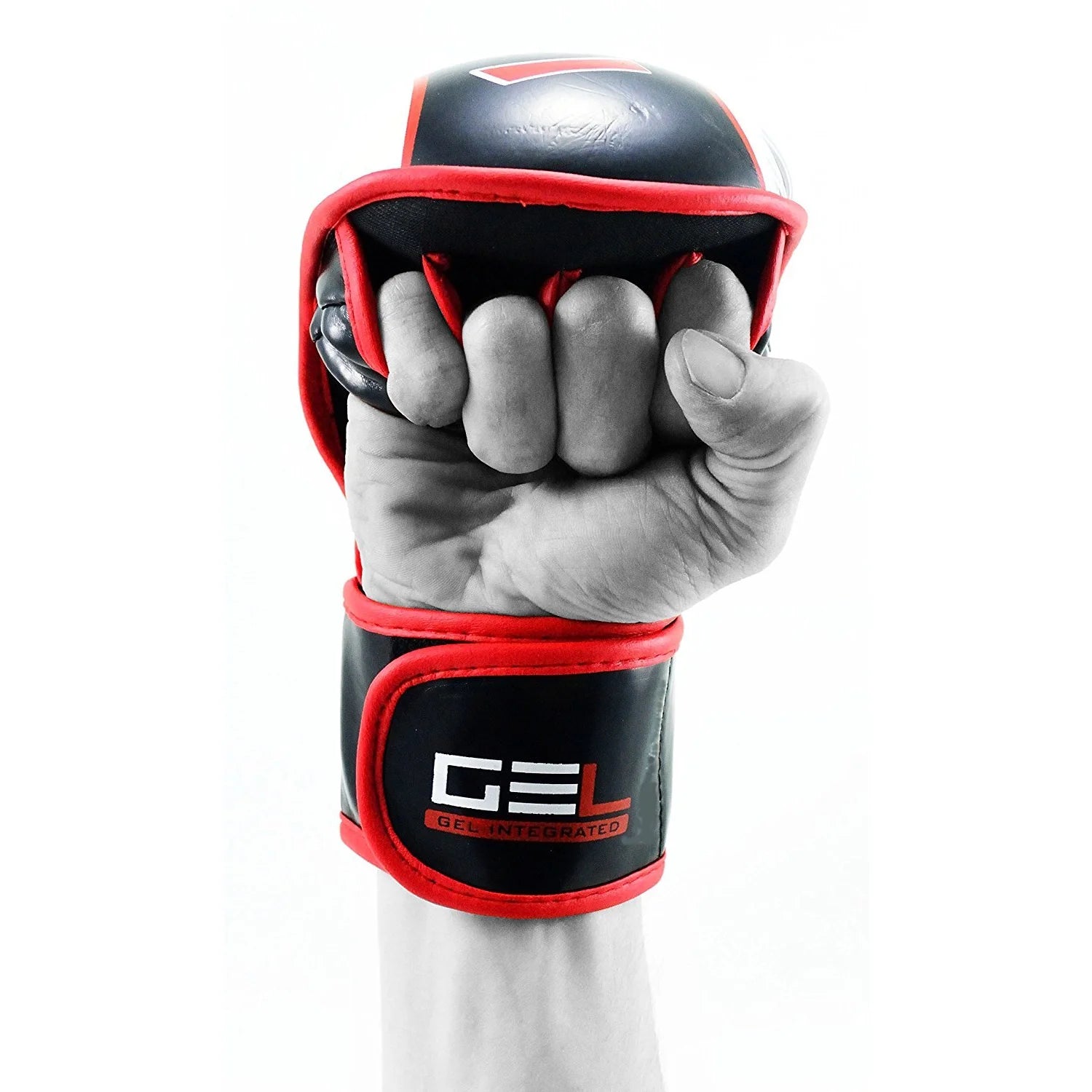MAR-407 | Red+Black IPPON Open Finger Striking Gloves - quality-martial-arts
