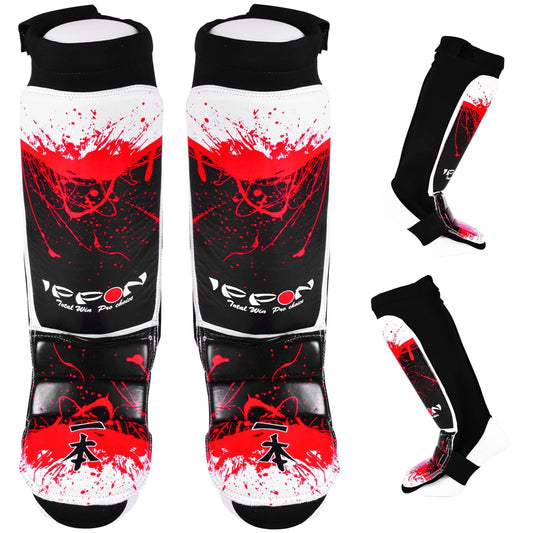 MAR-415 | IPPON Leather Shin & Instep Guard (White) - Pads