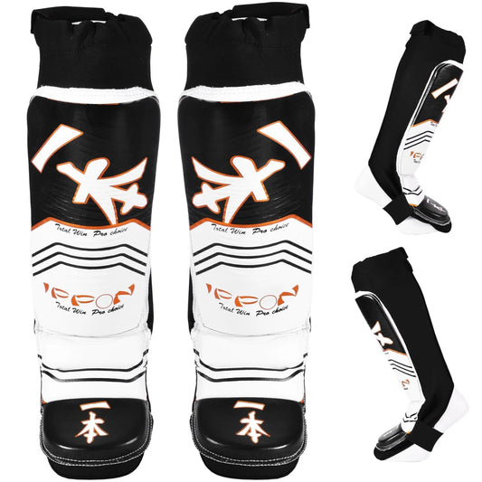 MAR-416 | IPPON Leather Shin & Instep Guard (White) - Pads
