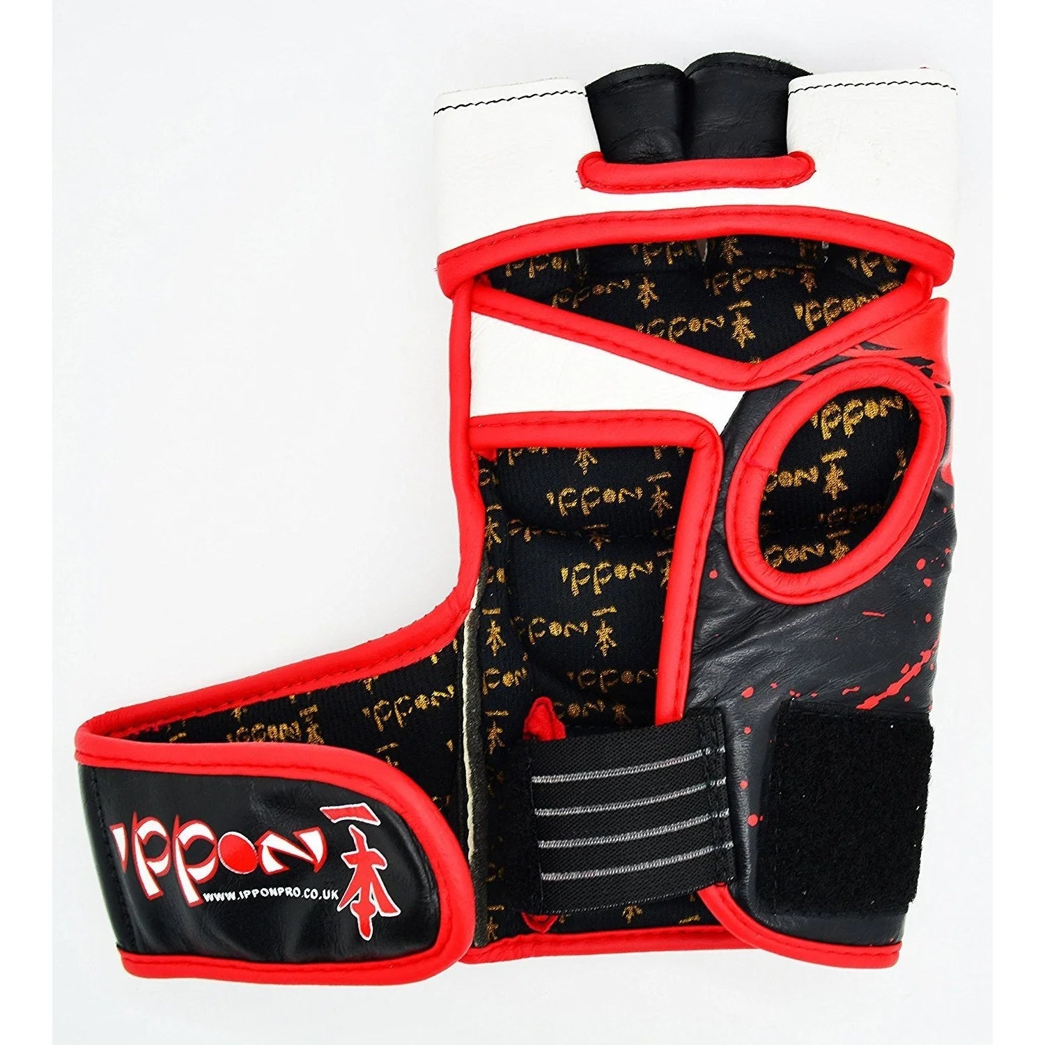 MAR-418 | IPPON Genuine Leather Blood Splatter Strike Gloves - quality-martial-arts