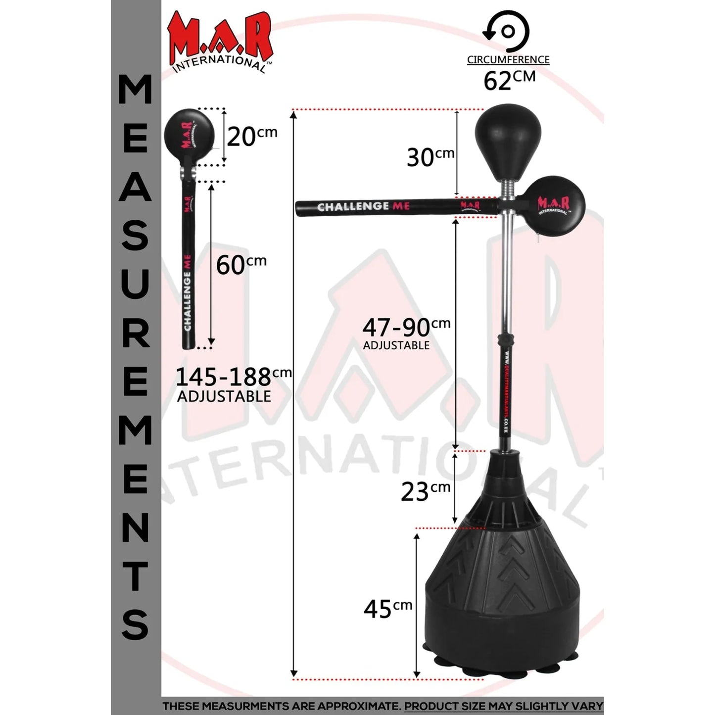 MAR-421C | Rapid Response Adjustable 360 Punching Ball with Reflex Bar - POD