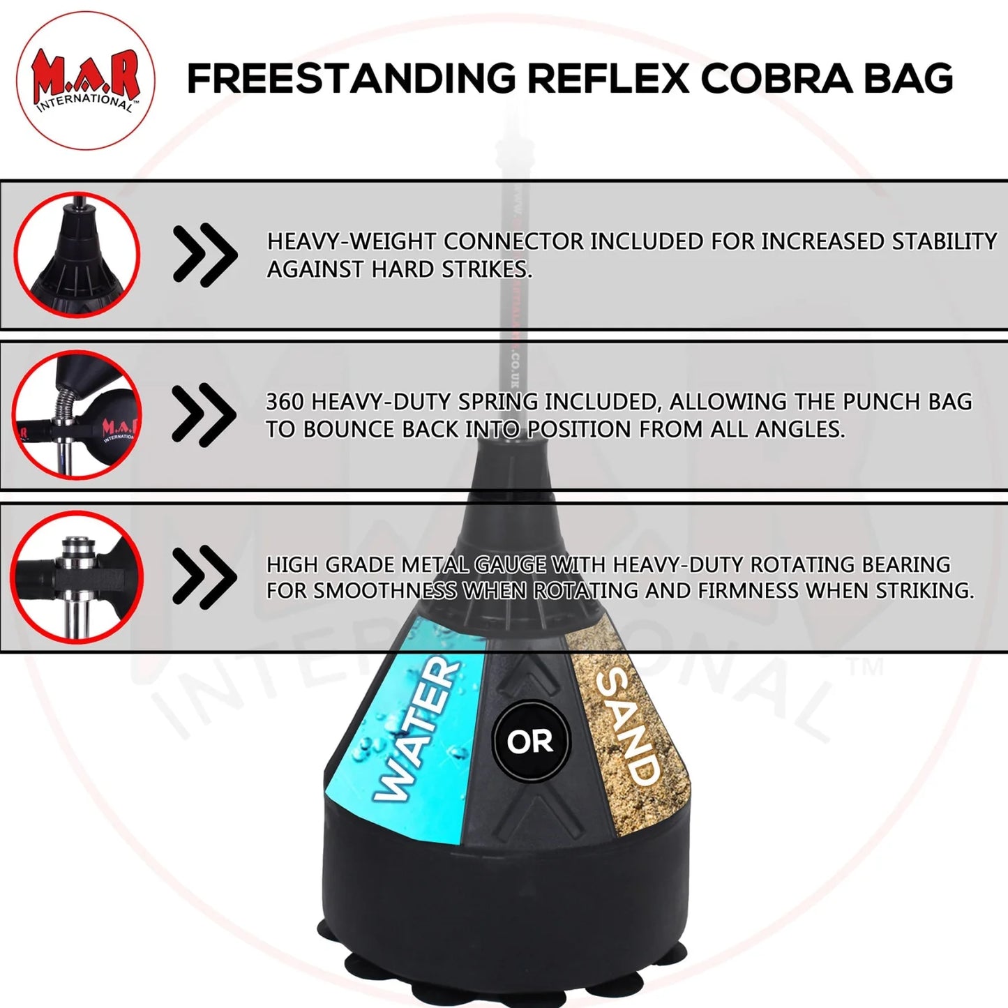 MAR-421C | Rapid Response Adjustable 360 Punching Ball with Reflex Bar - POD