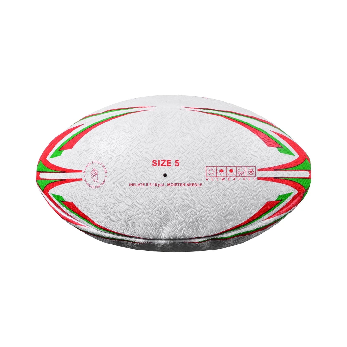 MAR-436Q | Red & Green Rugby Training Ball - Size 5 - Small Accessories